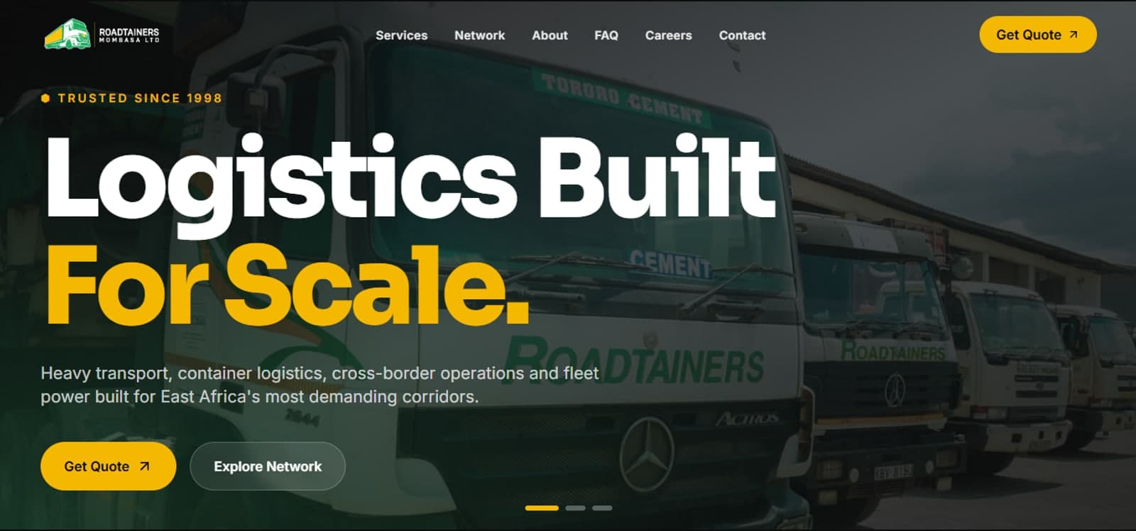Roadtainers website by Imsuya Global