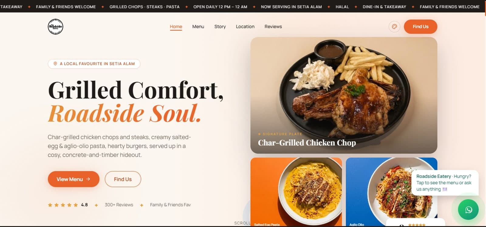 Roadside Eatery website by Imsuya Global