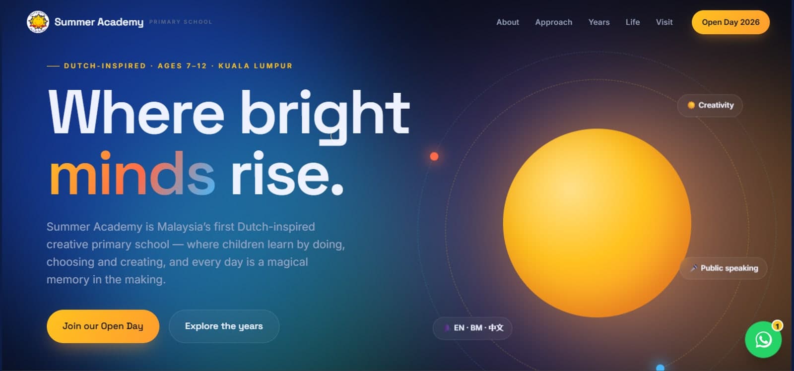 Summer Academy website by Imsuya Global